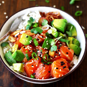 Salmon Poke Bowl (Hawaiian Style)